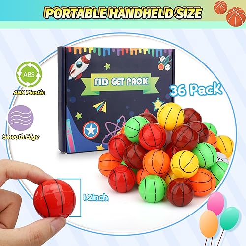 Miniatura 6 de Mini Baloncesto Fidget Spinner para niños y adultos, bola pequeña mano dedo Spinner recuerdos de fiesta bolsa de regalos deportiva caja del tesoro