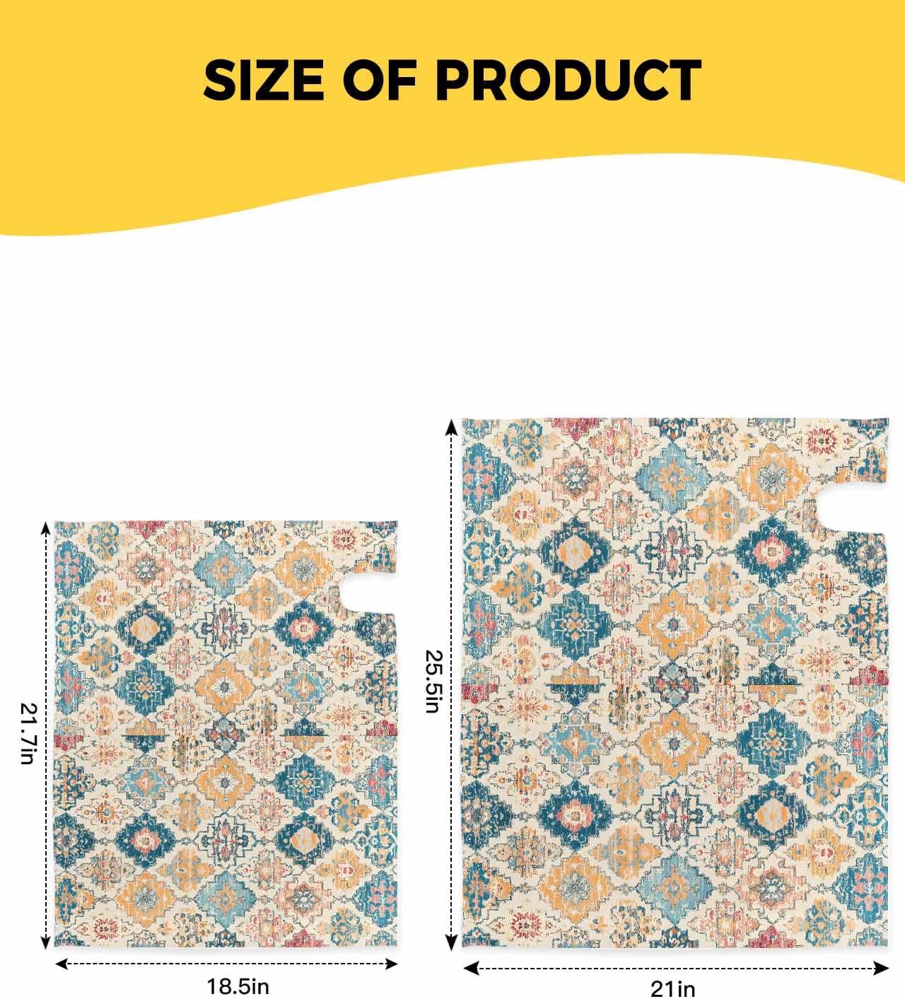 Morocco Ethnic Mailbox Covers Magnetic Standard Size, Boho Country Retro Abstract Checked Decorative Post Letter Numbers Box Wrap Decoration Covers Small Accessories for Garden Yard Outdoor Décor