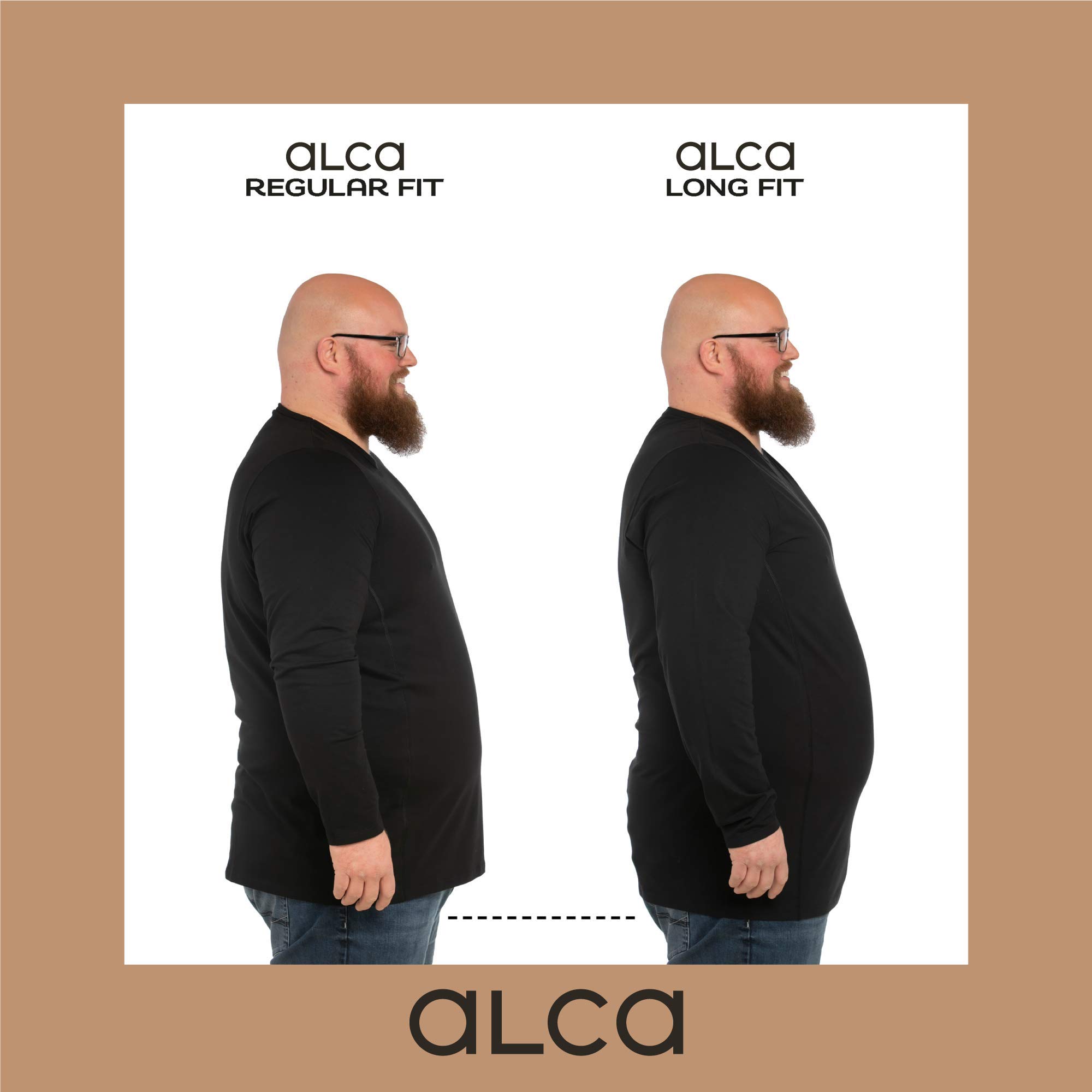 Alca - T-Shirt Manica Lunga per Uomini con Taglie Forti dalla 2XL alla 8XL. T-Shirt Manica Lunga da Uomo. Tee Maglietta a Maniche Lunghe Uomo.
