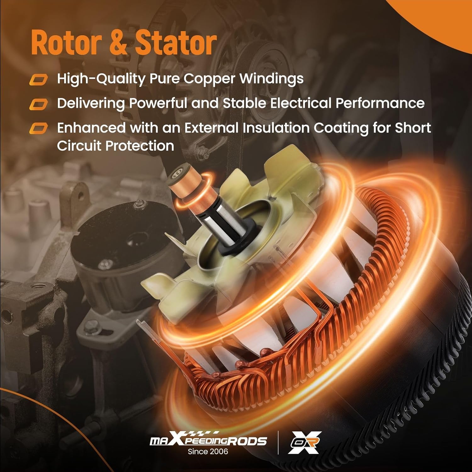 maXpeedingrods Alternator Compatible with Honda Accord 2.4L 2013 2014 2015 2016 2017 Replaces 31100-5A2A02, 31100-5A2A022M2, 14489, A005TL0581ZC