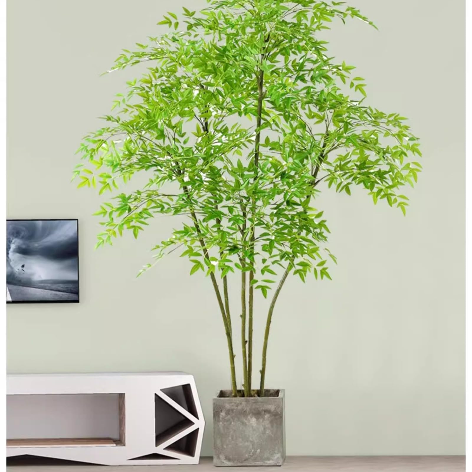 Amazon.de: KAXLDHH Natrlicher Kunstpflanze, Kunstpflanzen Kunstbaum Mit  Stmmen Und Blttern, Kunstpflanze Mit Pflanzgef, Knstlicher Baum Fr  Schlafzimmer Bro Garten Hochzeit Party(Gray,150cm)