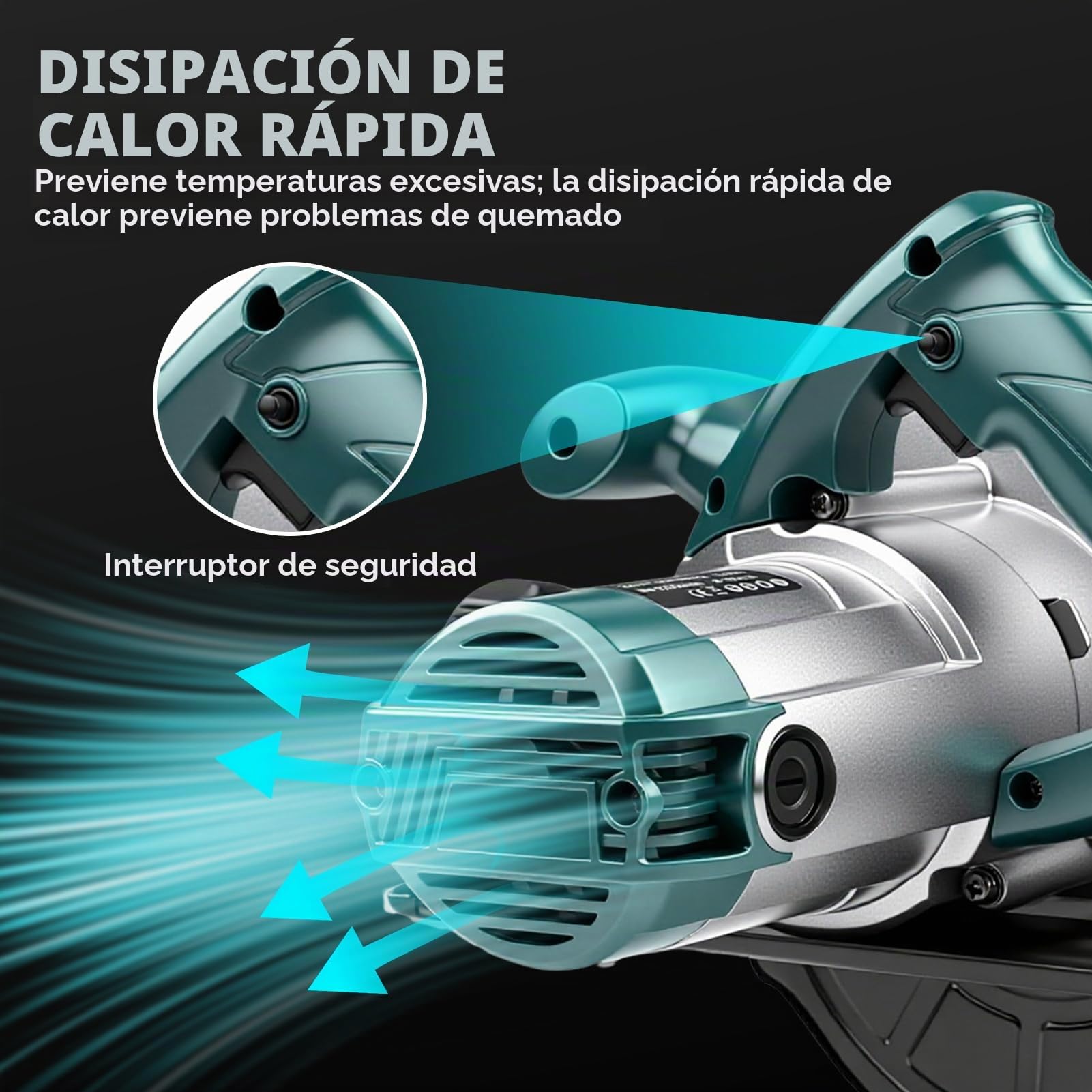 VOBOR 1200 W Sierra Circular de Mano 5200RPM, Profundidad de Corte 60mm(90°), 45mm(45°), Hoja de Sierra 185mm, Incluye Guía Lateral para Corte Recto y Llave, para Corte de Madera/Plástico