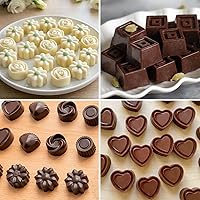 Vista 5 de 6 Pcs Silicone Chocolate Mold Set - Food-Grade Non-Stick Candy Molds Cookery Moulds for Chocolate, Candy, Jelly, Butter, and More - Classic Shapes