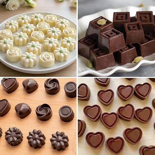 Miniatura 5 de 6 Pcs Silicone Chocolate Mold Set - Food-Grade Non-Stick Candy Molds Cookery Moulds for Chocolate, Candy, Jelly, Butter, and More - Classic Shapes