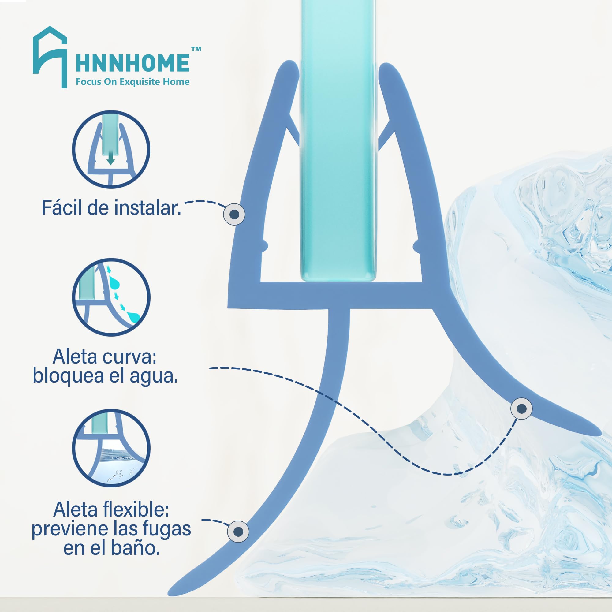 Junta para mampara de ducha HNNHOME de 4 a 6 mm, para vidrio recto o curvado, con separación de hasta 20 mm