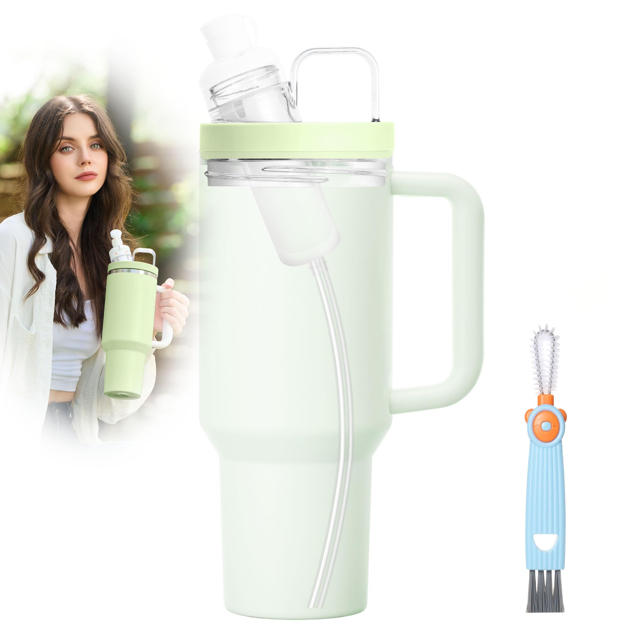 Tumbler Cup Adapter for Stanley to Flavor Cartridge, Compatible with Stanley 40oz & 64oz Quencher H2.0 FlowState Stainless Steel Tumbler, Unleash The