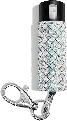 Guard Dog Security Bling It On Pepper Spray for Women, Maximum Strength, Keychain Accessory, Up to 16 feet, Quick and Instant Access with a Clip or Key Ring, Glow in The Dark Actuator (Mermaid)