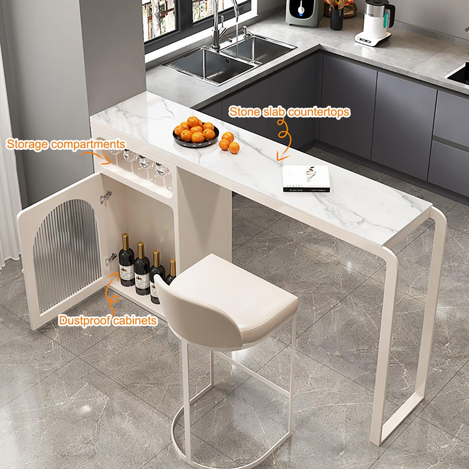 Mesa alta de estilo industrial, mesas de bar con estructura metálica resistente, mesas altas rectangulares para cocina y comedor, para comedor, cocina y sala de estar (negra, 140 cm/55 pulgadas).