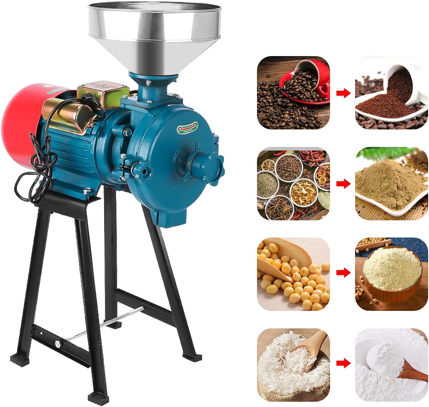 Buy Grain Mill Grinder Electric Wet and Dry Commercial 3000W 220V for