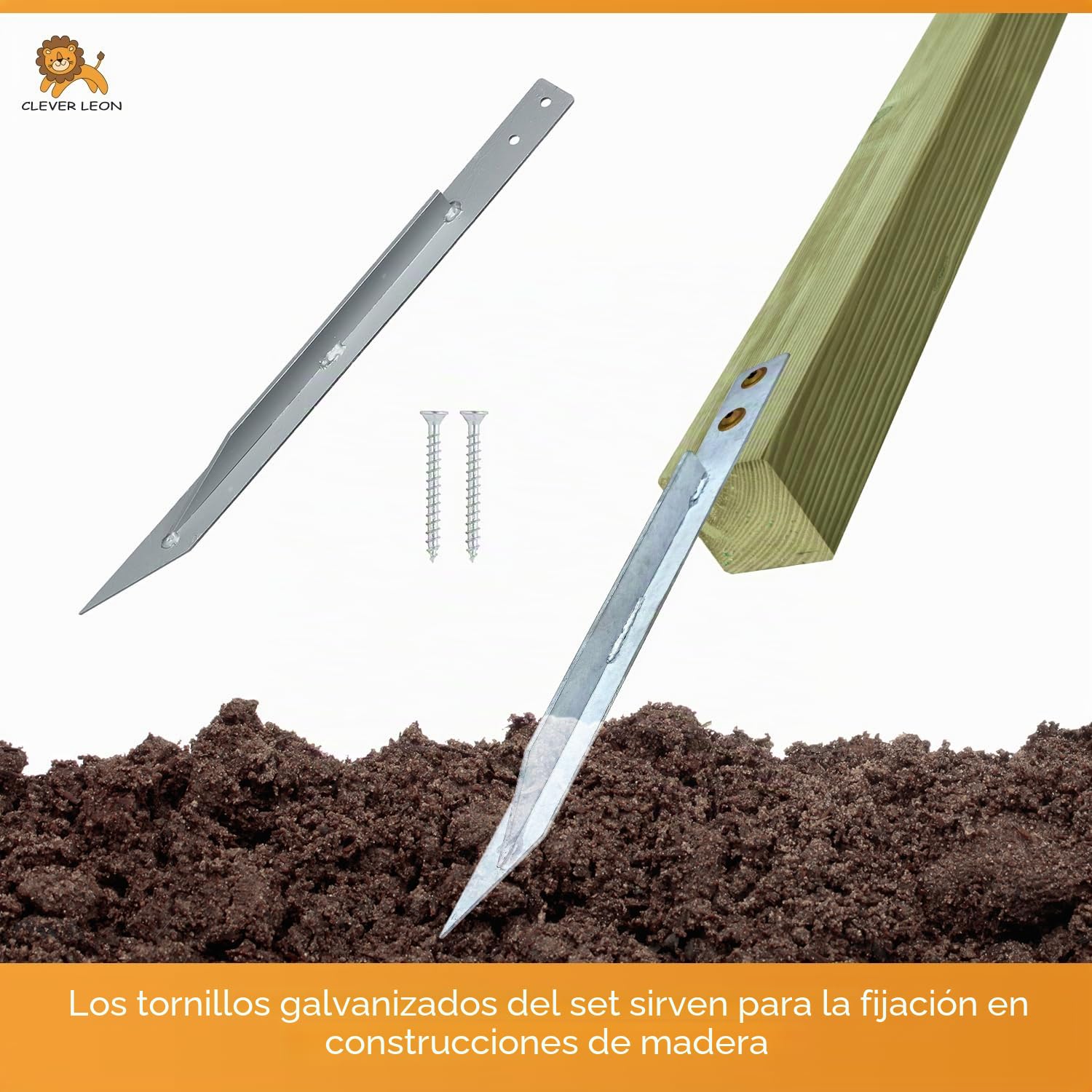 Juego de 4 Anclajes para Columpio Exterior | Anclaje de Suelo para Arco de Rosas, Torre de Juego | Seguro para Jardín, Galvanizado, Incluye