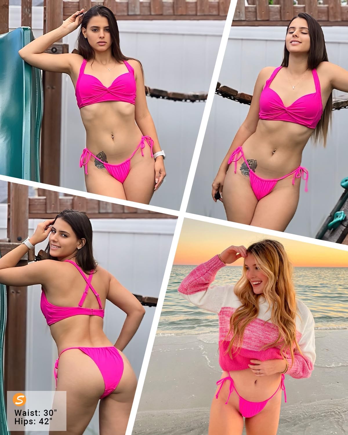 Holipick Women Side Tie Swim Bottom Moderate Coverage Bikini Bottom Sexy String Swimsuit Bathing Suit Bottom - Image 6