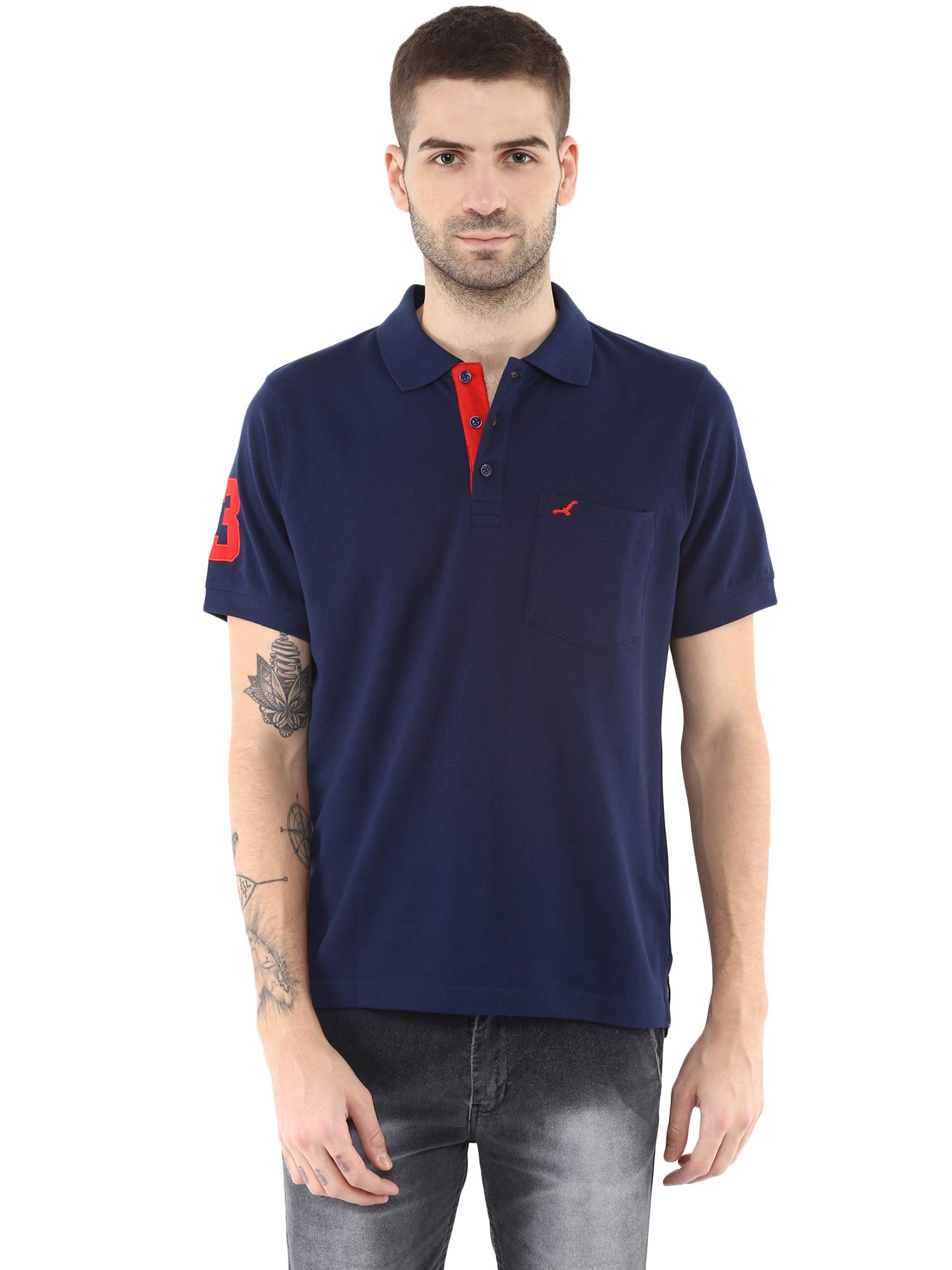 AMERICAN CREW Men's Polo T-Shirt with Pocket Tshirts