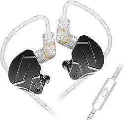 Fones de ouvido KZ ZSN Prox in Ear Buds Yinyoo híbrido dinâmico acionador equilibrado armadura fones de ouvido fones de ouvido Dual Driver 1DD 1BA som estéreo profundo ergonômico confortável fones de ouvido (com microfone, preto)
