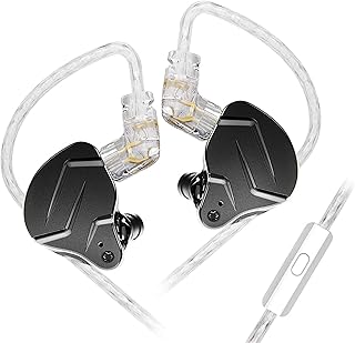 Fones de ouvido KZ ZSN Prox in Ear Buds Yinyoo híbrido dinâmico acionador equilibrado armadura fones de ouvido fones de ouvido Dual Driver 1DD 1BA som estéreo profundo ergonômico confortável fones de ouvido (com microfone, preto)