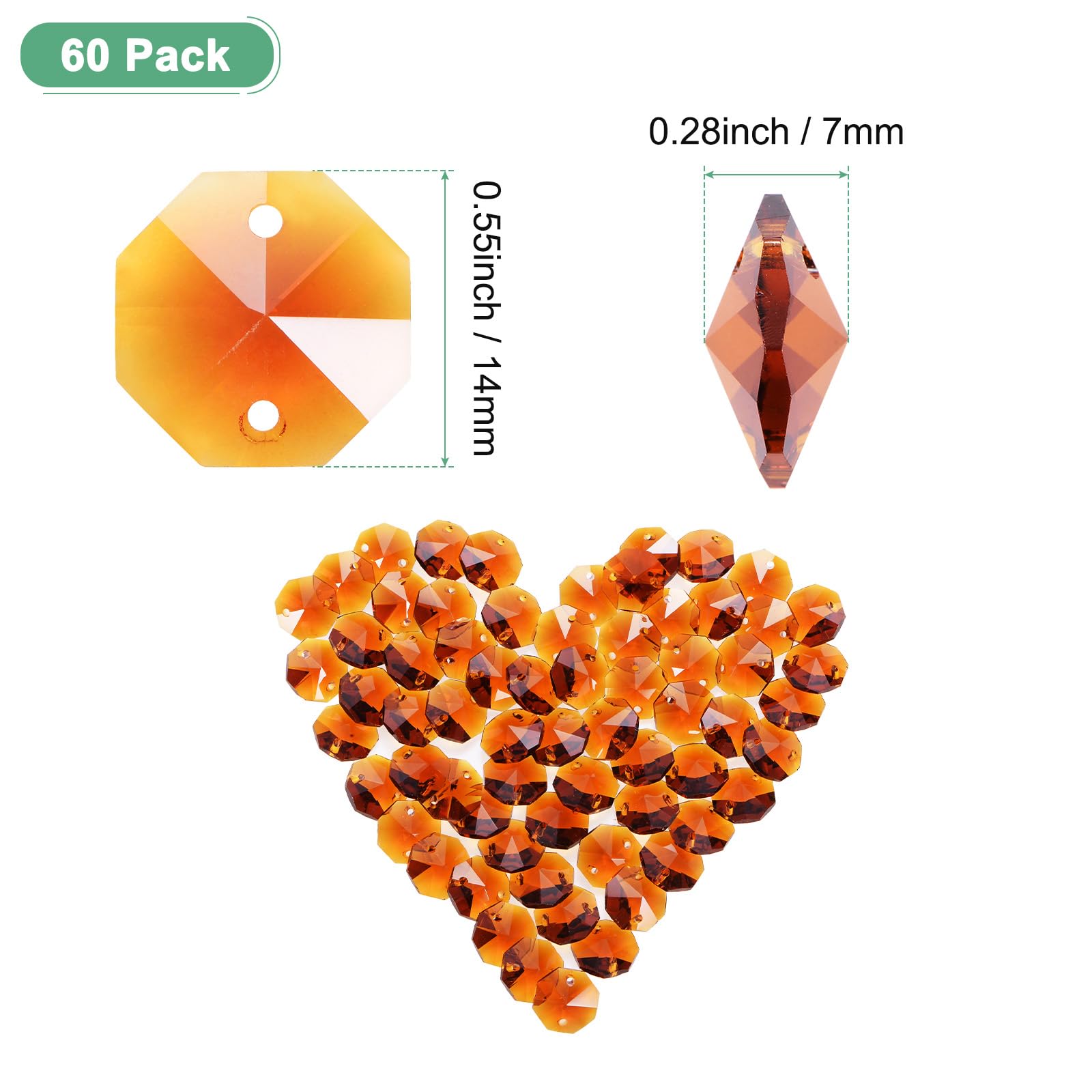 M METERXITY 60-Pack Octagon Beads - Image 3
