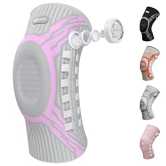 Kuangmi Knee Brace for Pain Relief & Support -Stabilizes Joints for Running, Sports & Daily Workouts, GPLXL