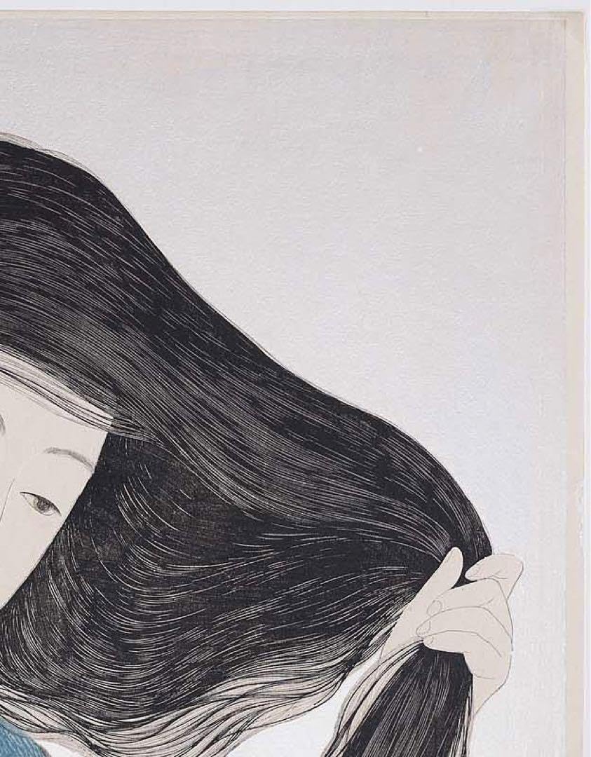 橋口五葉　長襦袢の女 橋口五葉による浮世絵「Beauty in Long Undergarment - 長襦袢の女」