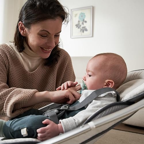 Miniatura 7 de Columpios de bebé para bebés, columpio eléctrico para bebés con 5 velocidades, 10 canciones de cuna, columpio portátil para recién nacidos, niños y