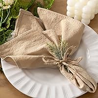 Vista 22 de Socomi Servilletas de tela beige para Pascua, primavera, lavables, reutilizables, a granel, de lino, algodón, juego de 4 servilletas de 17 x 17