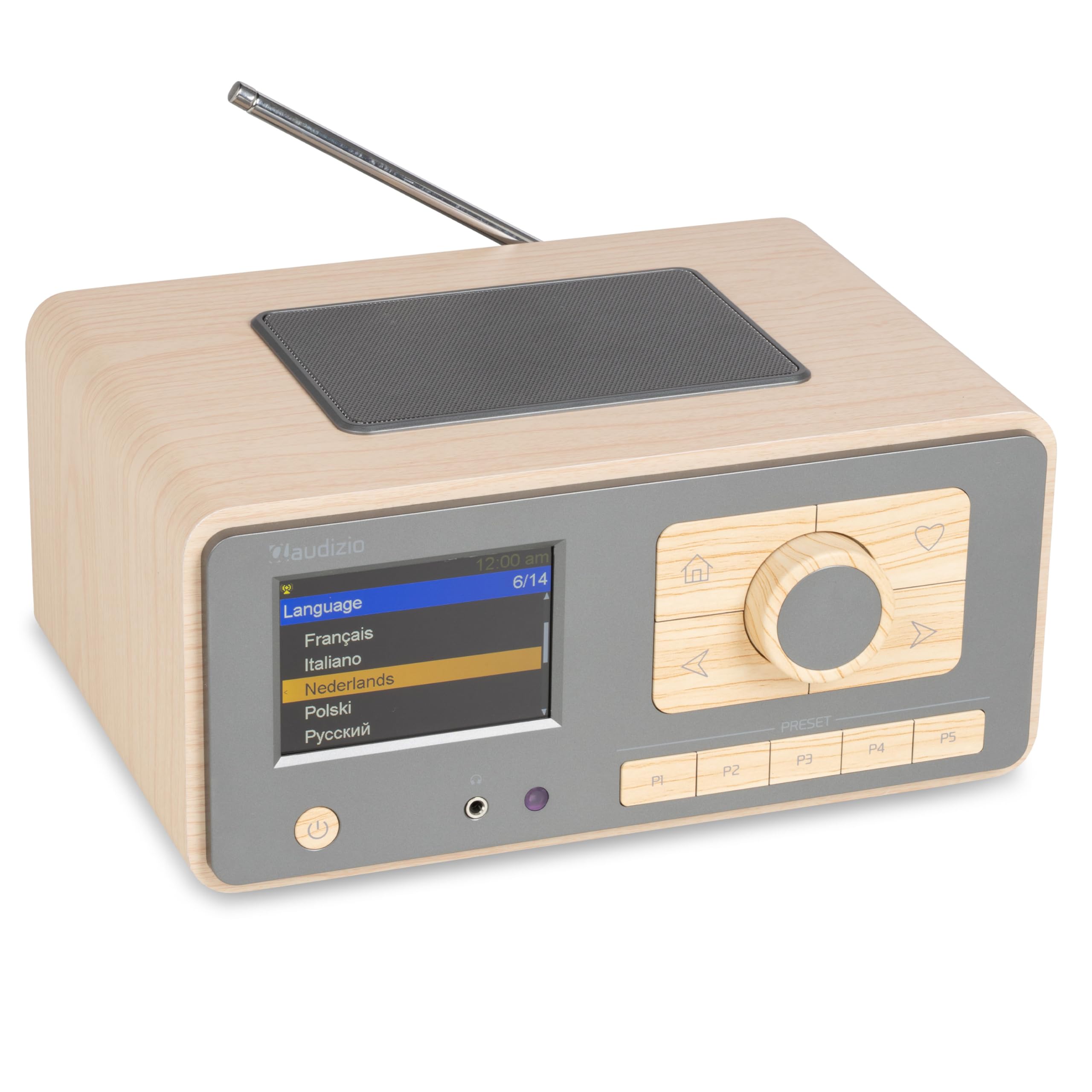 Audizio Dozza Radio Internet WiFi Dab+ FM BT 5.3 40W, Radio Numérique avec Télécommande, Écran Intuitif, Sortie Jack, Design Bambou Élégant Maison