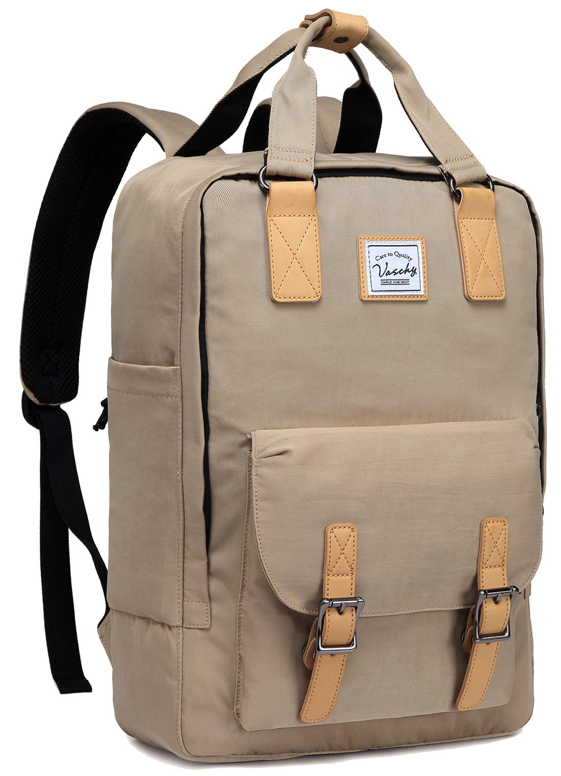 School Backpack for Men and Women, Unisex Vintage Water Resistant Casual Daypack Rucksack Bookbag for College Fits 15inch Laptop Backpack Khaki