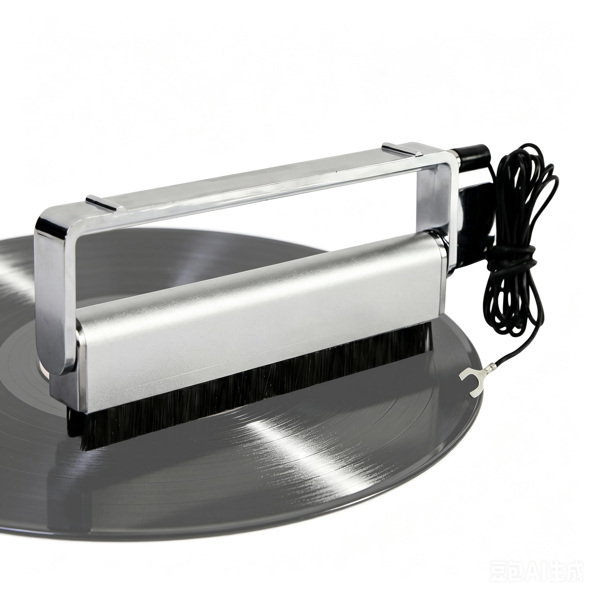 Cepillo De Limpieza De Vinilo De Fibra De Carbono, Limpiador De Discos Con Cable De Conexión A Tierra De 1 M, Cepillo Antiestático, Elimina La Estática, El Polvo Y La Suciedad, Para Tocadiscos