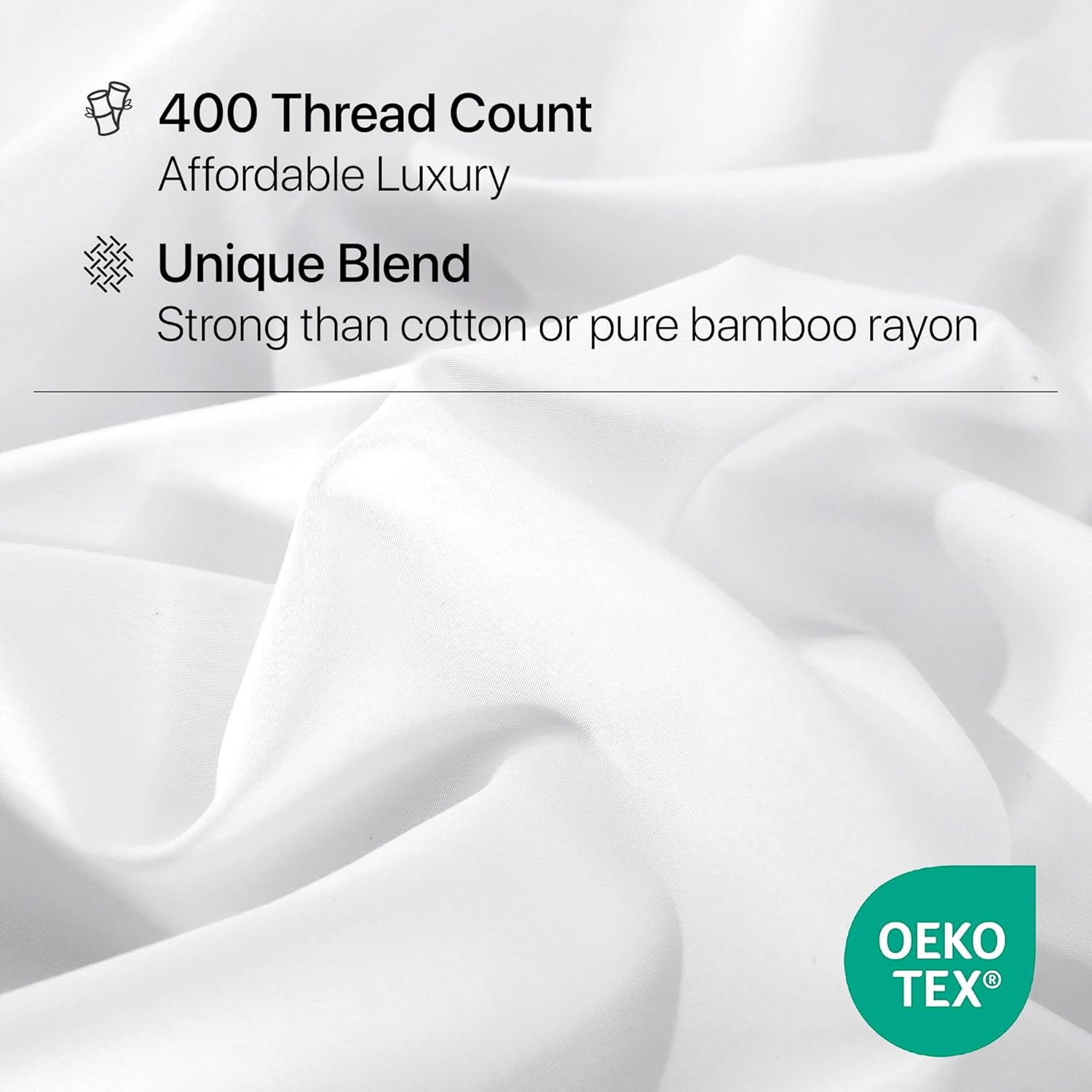 NATUREFIELD Bed Sheets Set King Size (4pc), Rayon Derived from Bamboo & Organic Cotton Blend, Silky Soft Cooling Sheets with Deep Pockets, Hotel Luxury Bedding Sheets & Pillowcases