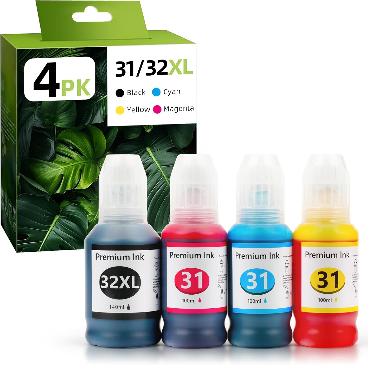 651 Ink for HP 31 Ink 32XL Black Ink Bottle Set,Compatible with HP Smart Tank 5000 5101 5103 6001 7301 7001 7602 Ink Refill Bottle Set for Smart Tank 651 5000 5101 7301 7602 Printers