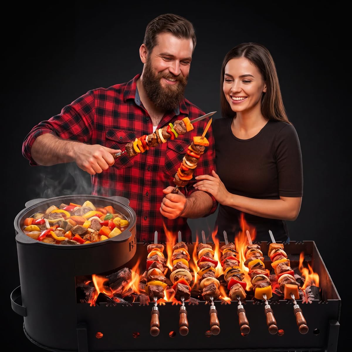 Premium Holzkohle 20 kg aus Buchenholz in Restaurant-Qualität - 2 Säcke (2X 10 kg) Grillkohle Buche extra große Stücke Lange Brenndauer hohe Hitze für BBQ und Holzkohlegrill