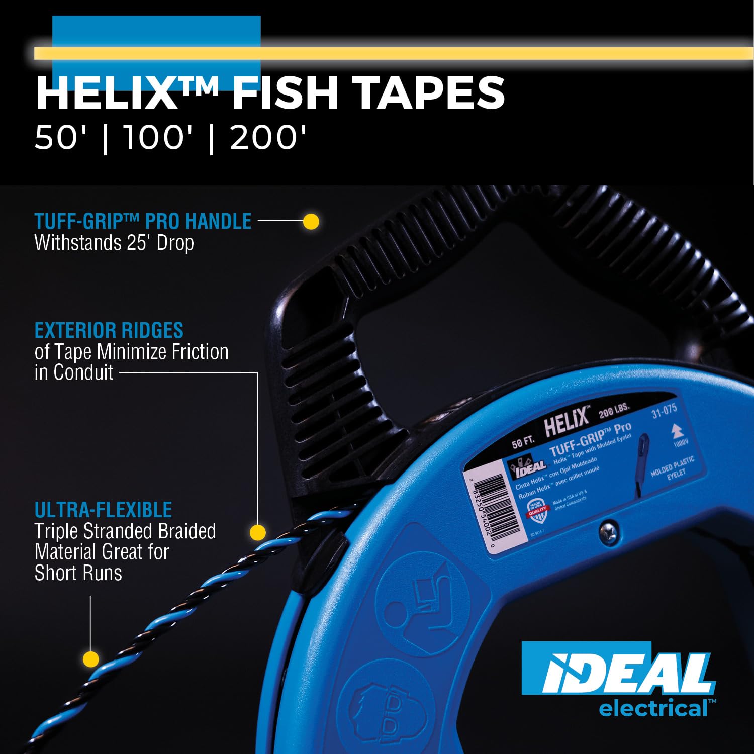 Ideal Electrical 31-075 Helix Fish Tape, 50 ft. with Molded Tip — Amazon image 2