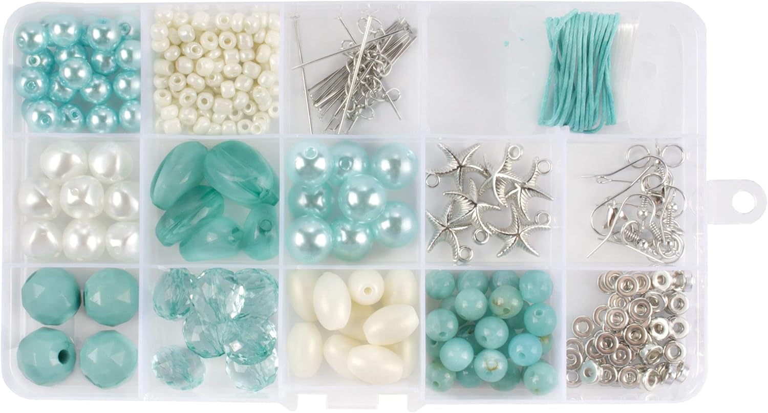 BambooMN JubileeYarn Bead Kit - Assortment 207, Seafoam Starfish - 600pcs