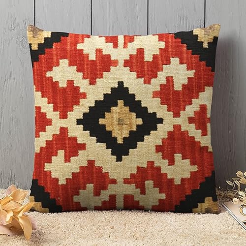 Miniatura 3 de Jbralid Juego de 4 fundas de almohada con patrones tribales geométricos, indios, nativos, occidentales, suroeste, estilo vintage, algodón, lino,