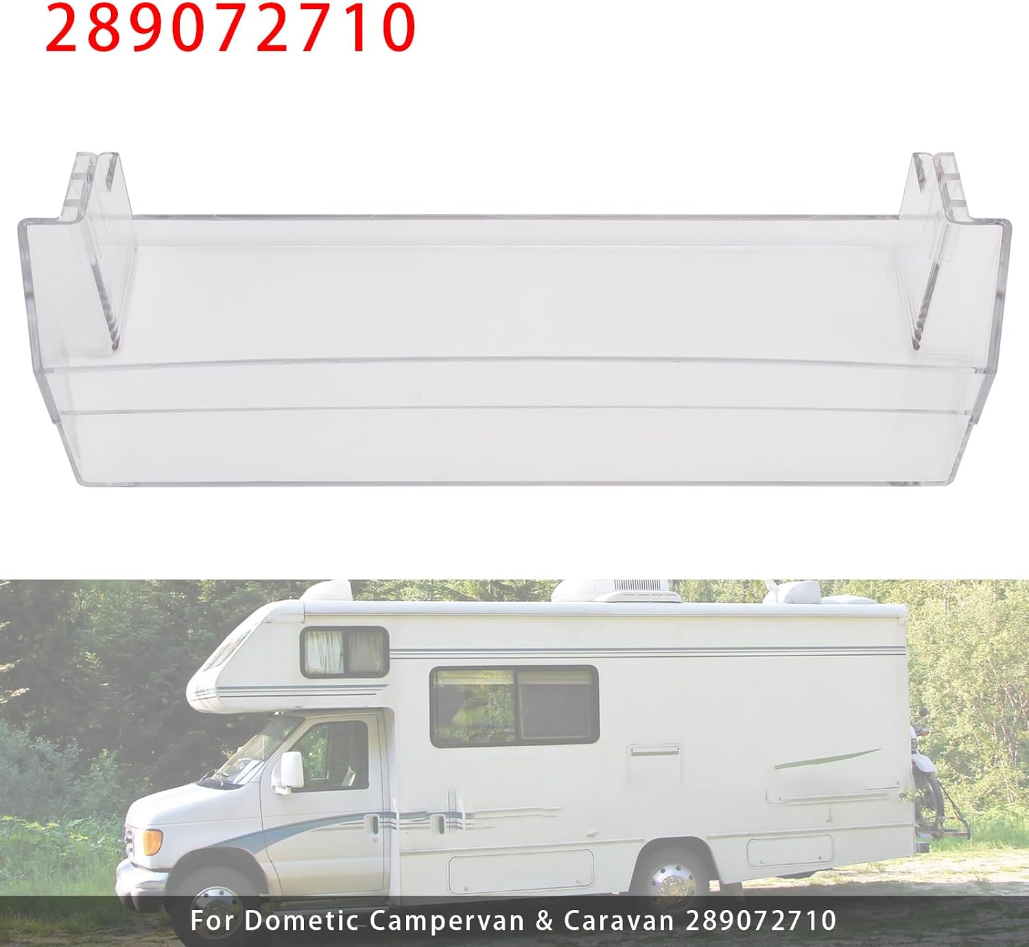 289072710 Fridge Shelf Grey Clear Middle or Top Door Bin 306mm Fit For Dometic Campervan & Caravan