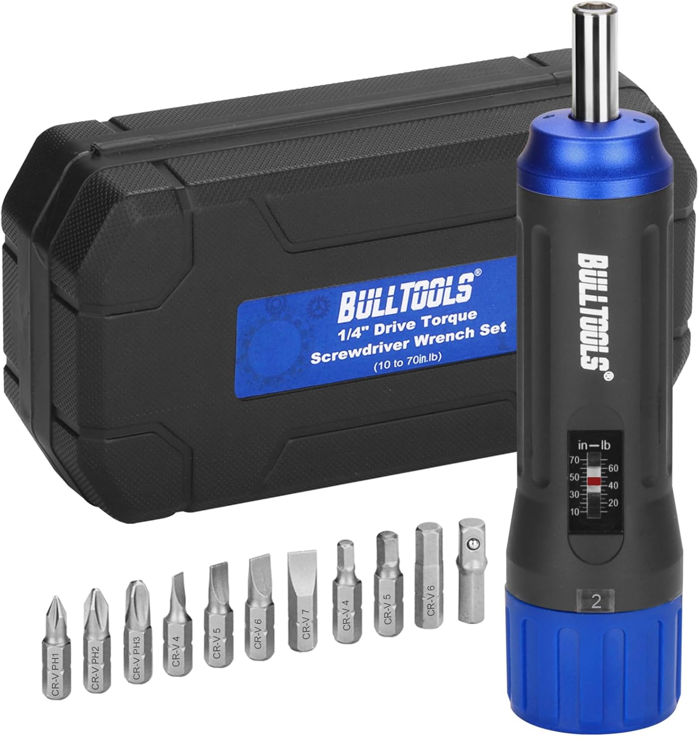 BULLTOOLS Torque Screwdriver Wrench Set, 10 to 70 Inch Pounds Torque