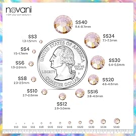 Novani Crystal Rhinestones, Flatback Loose Gemstones 1440pcs Glass Rhinestones for Clothes Shoes Crafts Makeup Nail Art and DIY Decorations(SS6, Golden Shadow)