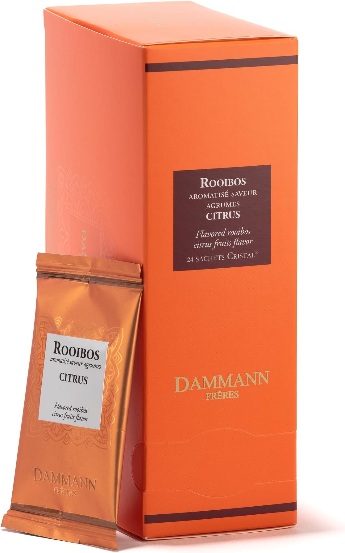 DAMMANN FRERES Rooibos Citrus Tea, 24 Cristal Teabags