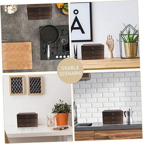 Miniatura 4 de Operitacx Cajón de mesa de madera maciza, organizador de utensilios, cajones de almacenamiento para cajones, cajones de almacenamiento apilables,