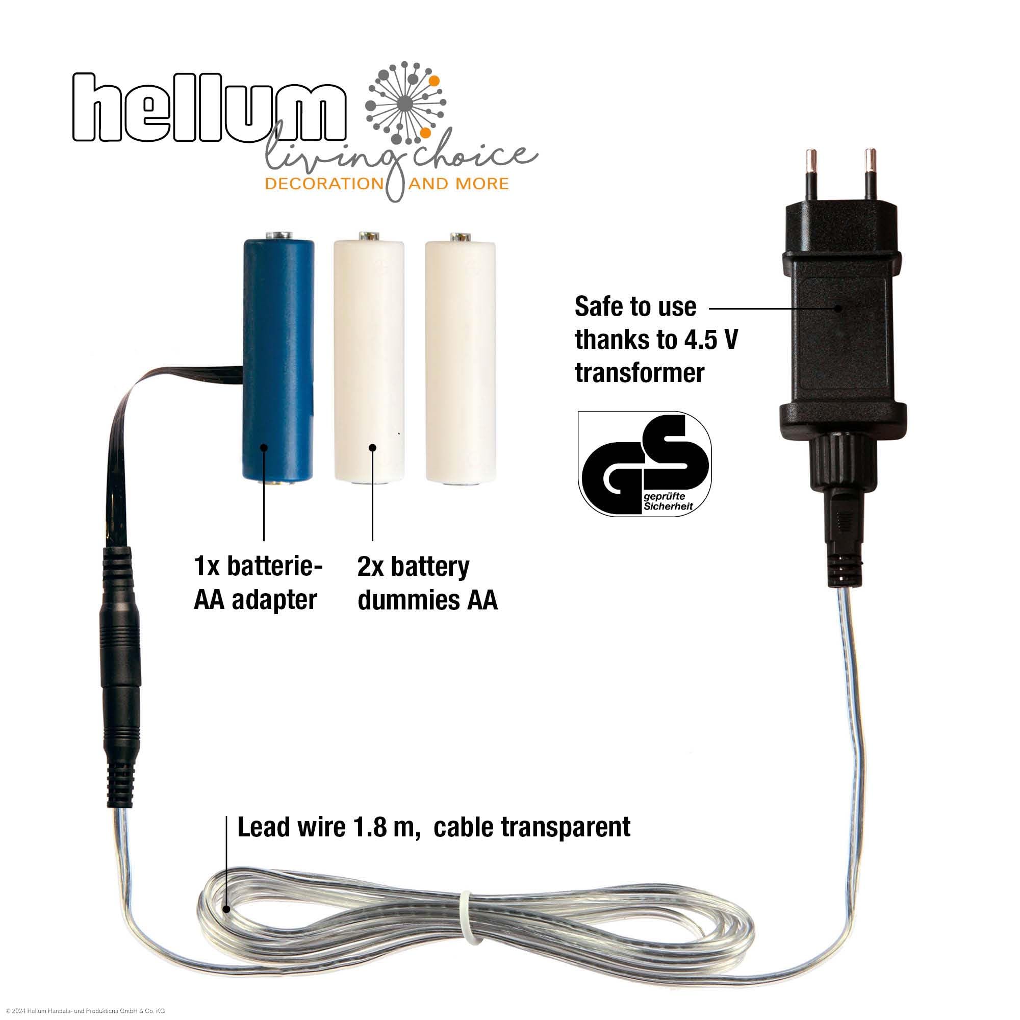 Hellum Adattatore per batterie 4,5V AA x3 finto cavo 1,8m alimentatore