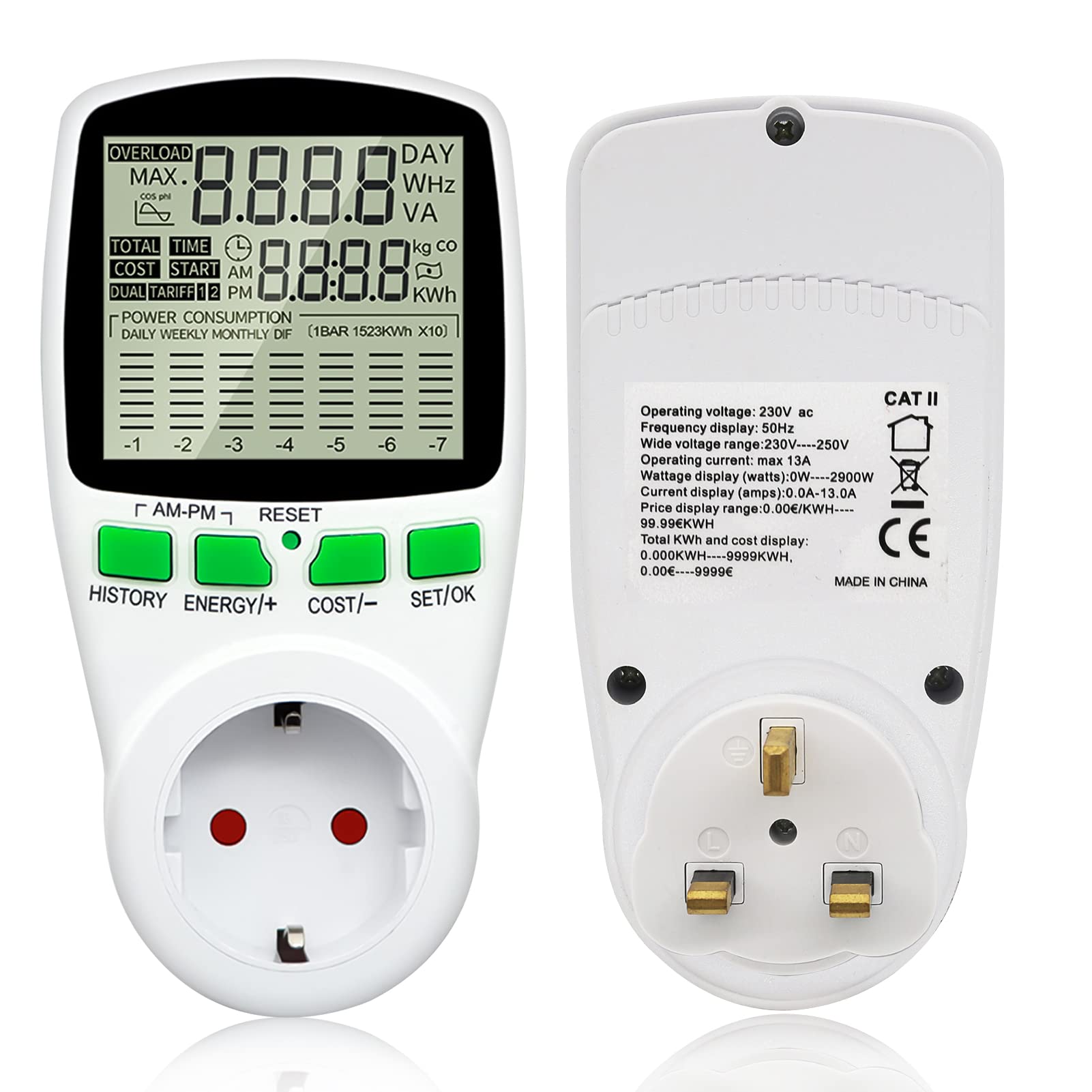 Buy DZAY Power Meter Plug Energy Monitor Mini Pv System Measuring