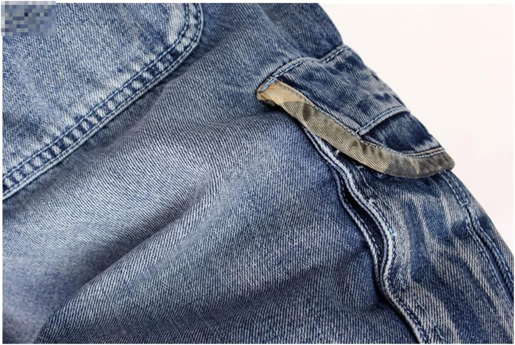 Mens Loose Baggy Denim Short Streetwear Hip Hop Long 3/4 Capri Cargo Jeans Shorts Pocket Bermuda Shorts
