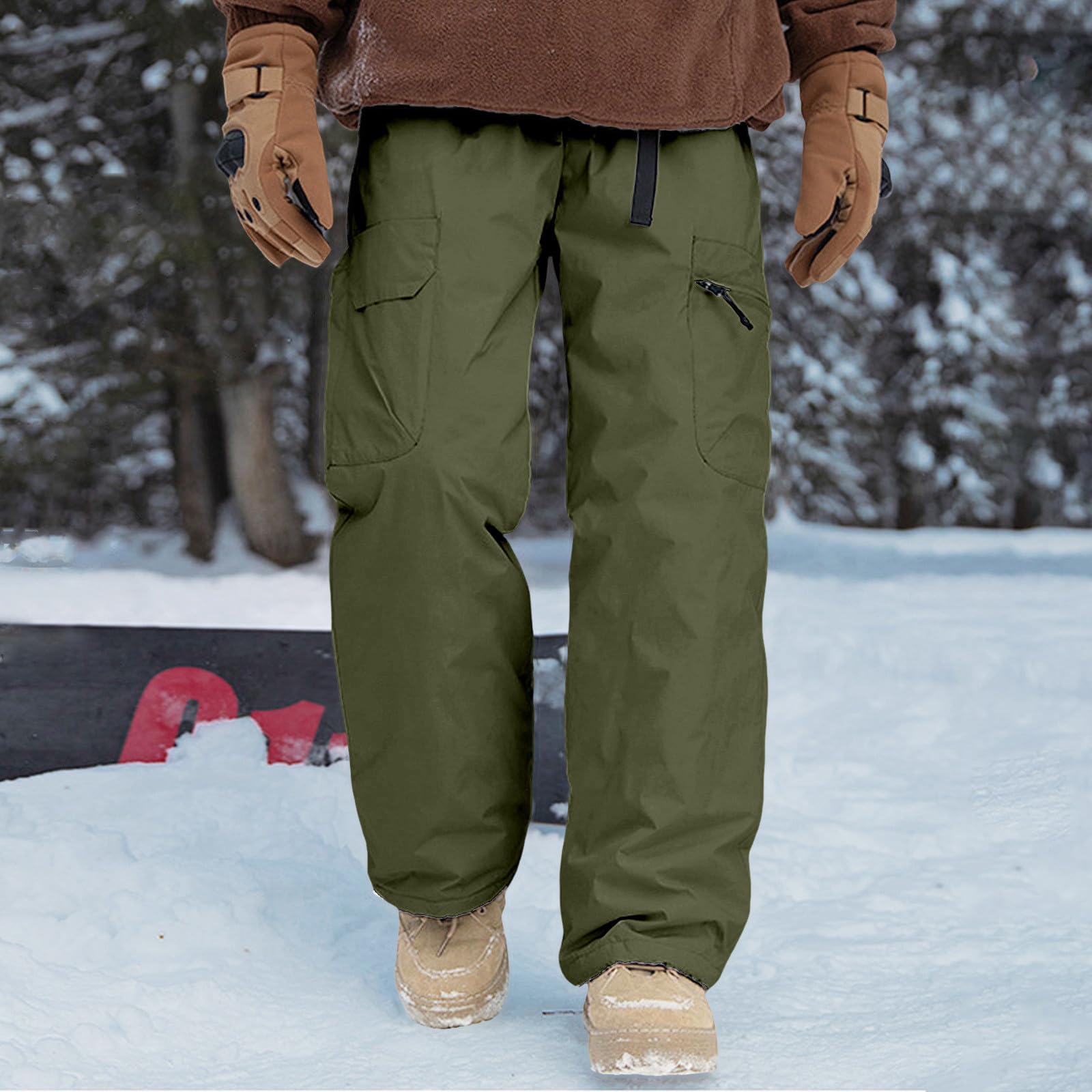 Pantaloni da sci da uomo, pantaloni isolati, impermeabili, da snowboard, termici, da neve, invernali, traspiranti, spessi, caldi, per sport invernali