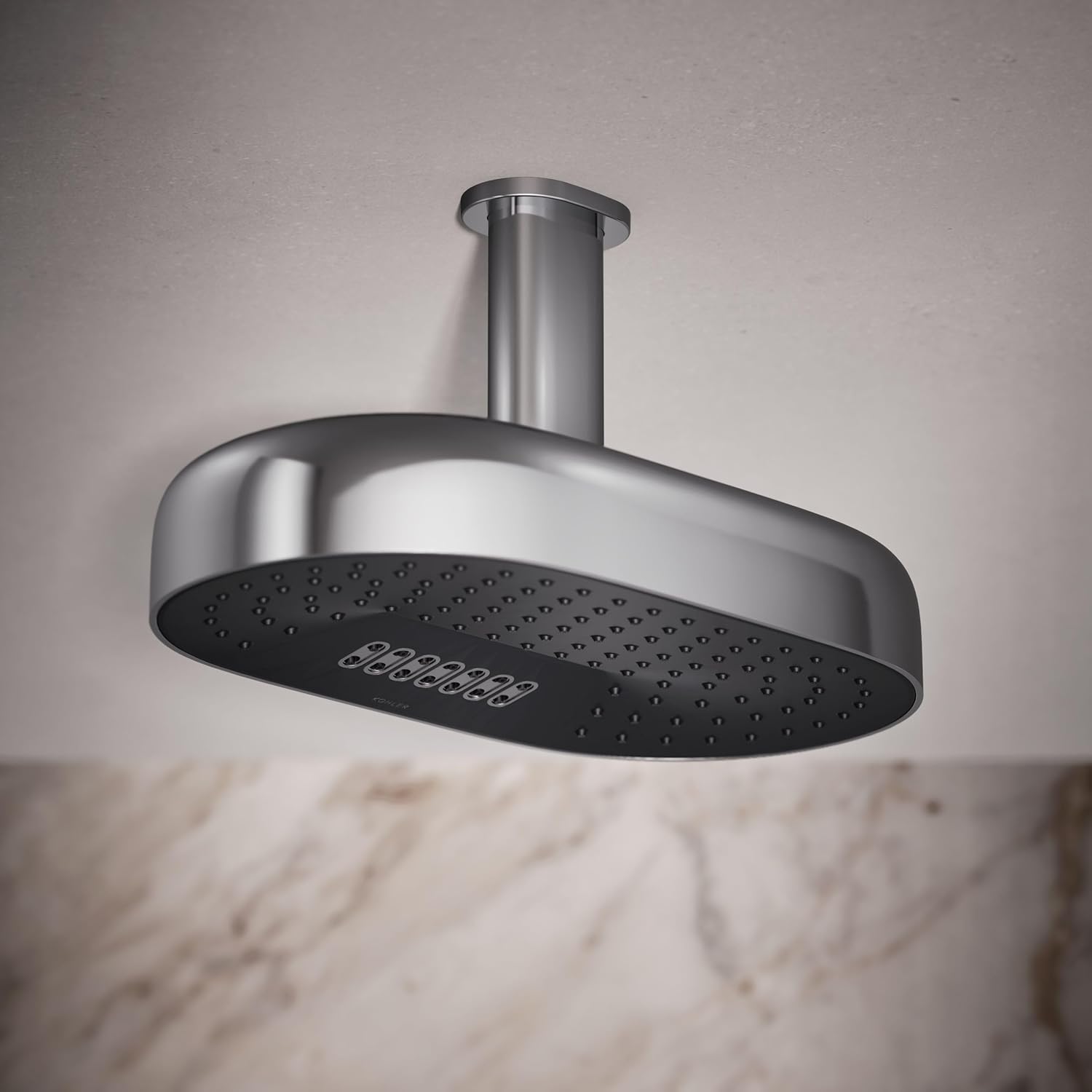 Kohler 26295-CP Statement® Oblong 14" two-function rainhead, 2.5 gpm, Polished Chrome