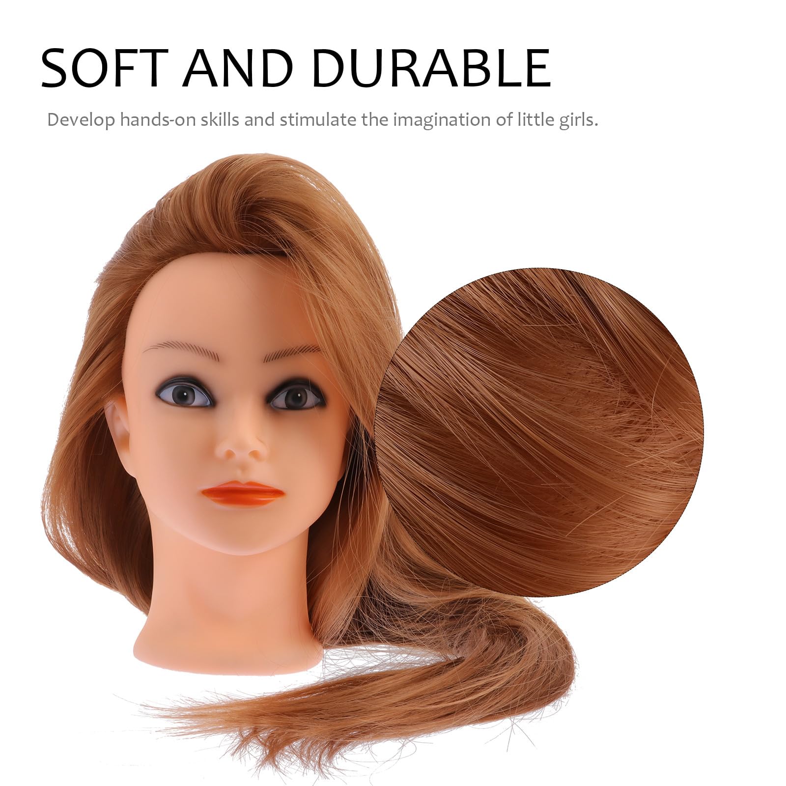 BESTonZON Mannequinkopf mit Echtem Haar und Ständer Haartrainingsmodell für Braids und Frisuren für Haarstyling und Abschlussfeier Saison