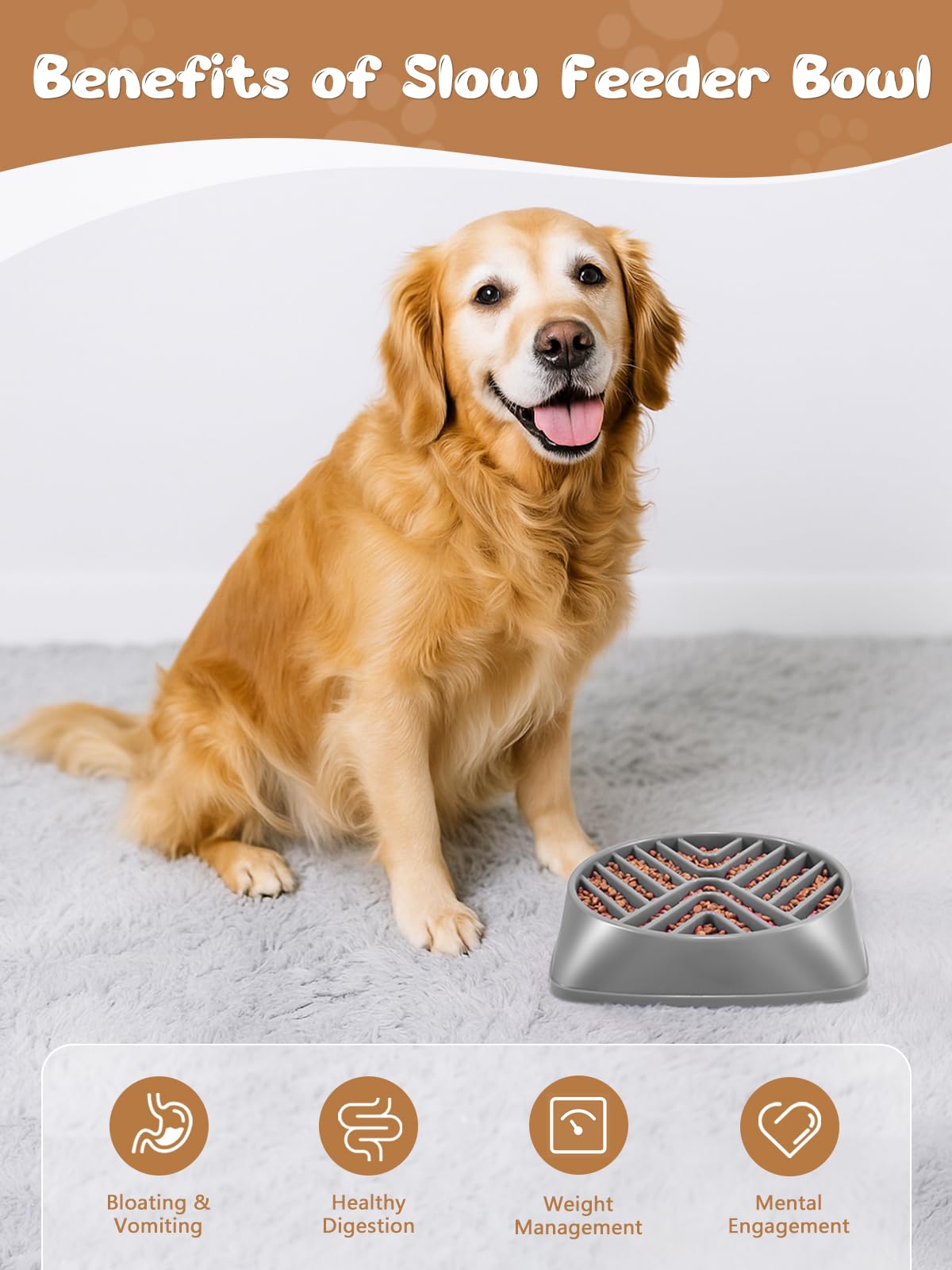 KASBAH Slow Feeder Dog Bowls Large Breed, 5 Cups Capacity for Wet & Dry Food, Puzzle Maze Bowl for Fast Eaters, Non-Slip Base, BPA Free, Helps Prevent Bloat and Aid Digestion - image 2