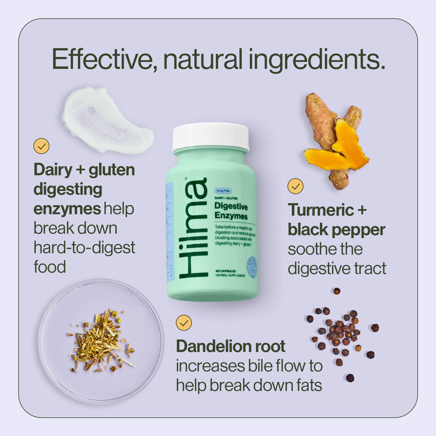 Hilma Dairy and Gluten Digestive Enzymes, 60 Vegan Capsules — Amazon image 4