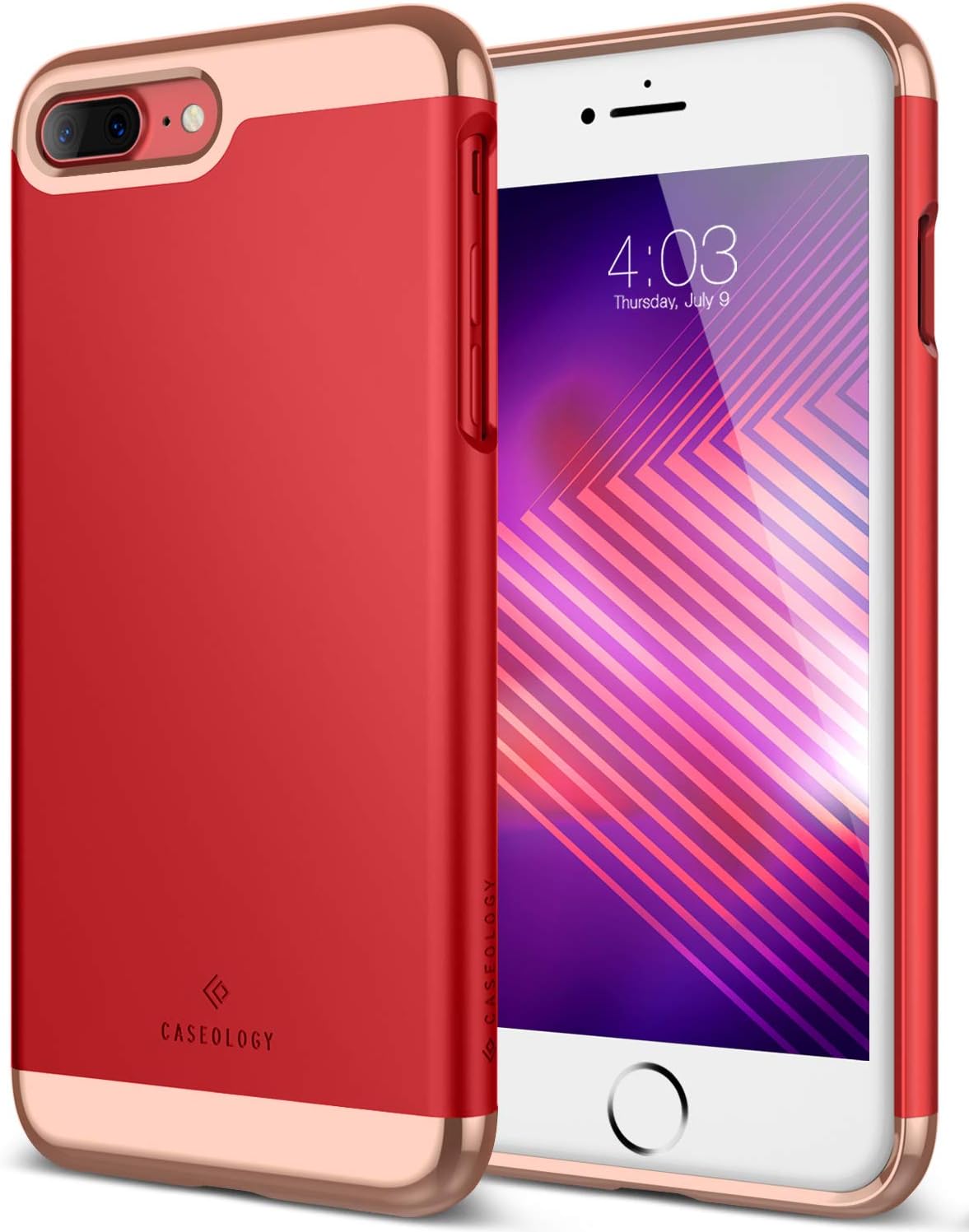 Caseology Savoy for Apple iPhone 7 Plus Case (2016) - Stylish Design - Red