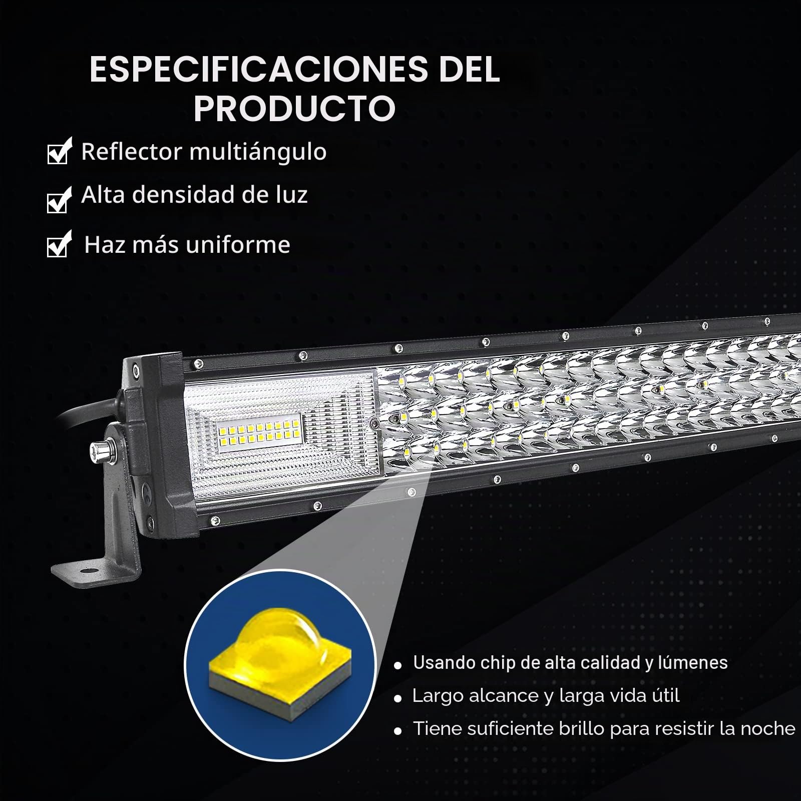 Willpower Barra Led Curvo 42 pulgadas 107cm 540W + 2pcs Focos Led 10cm 18W + Arnés de Cableado Barra de Luz LED 12V 24V IP67 Largo Alcance Faro Led Trabajo para 4x4 Tractor Coche Camion Barco Offroad