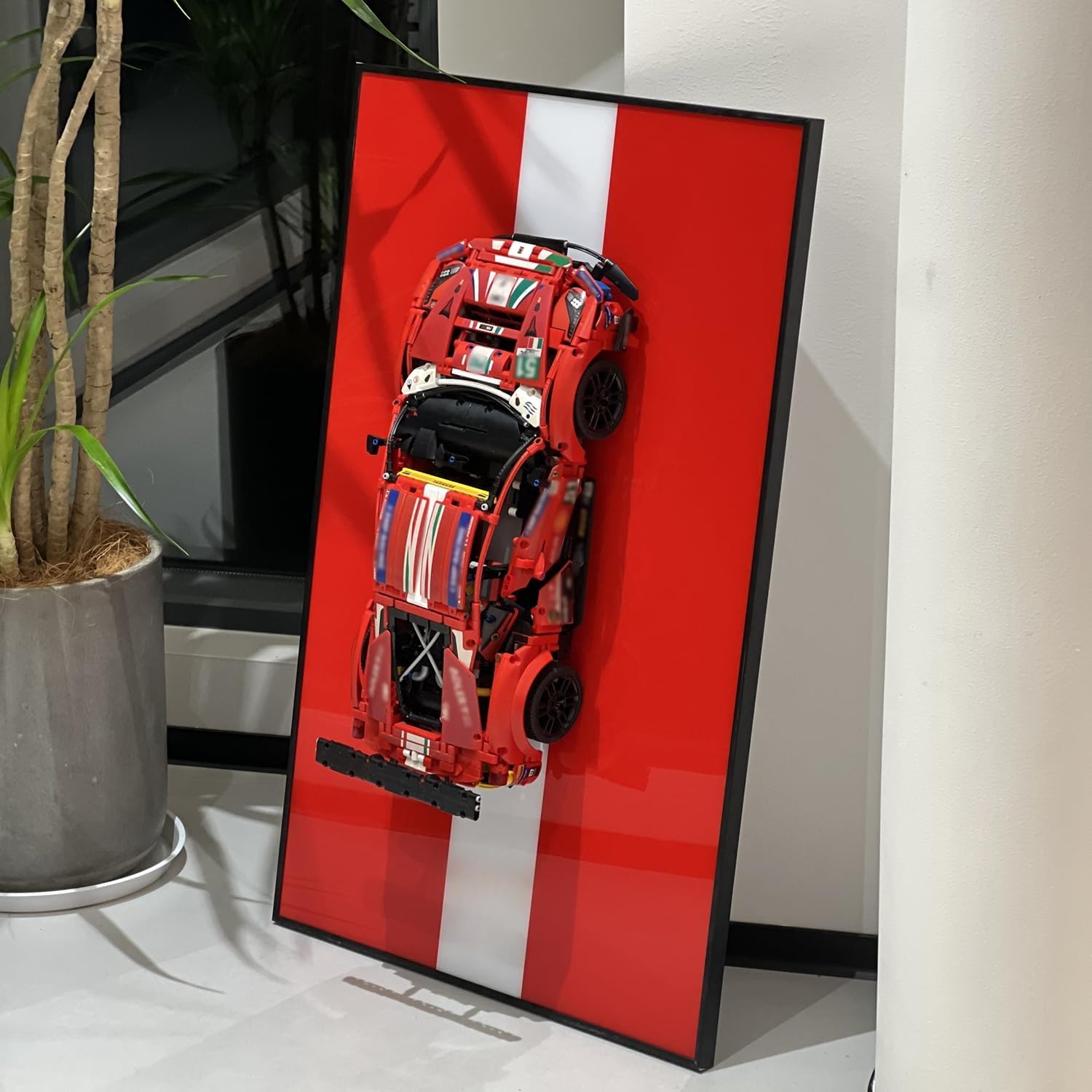 iLuane Display Wallboard for Lego Technic Ferrari 488 GTE AF Corse #51" 42125, Collectibles Lego Car Wall Mount for Building Blocks, Gifts for Lego Lovers (Only Display Wallboard)