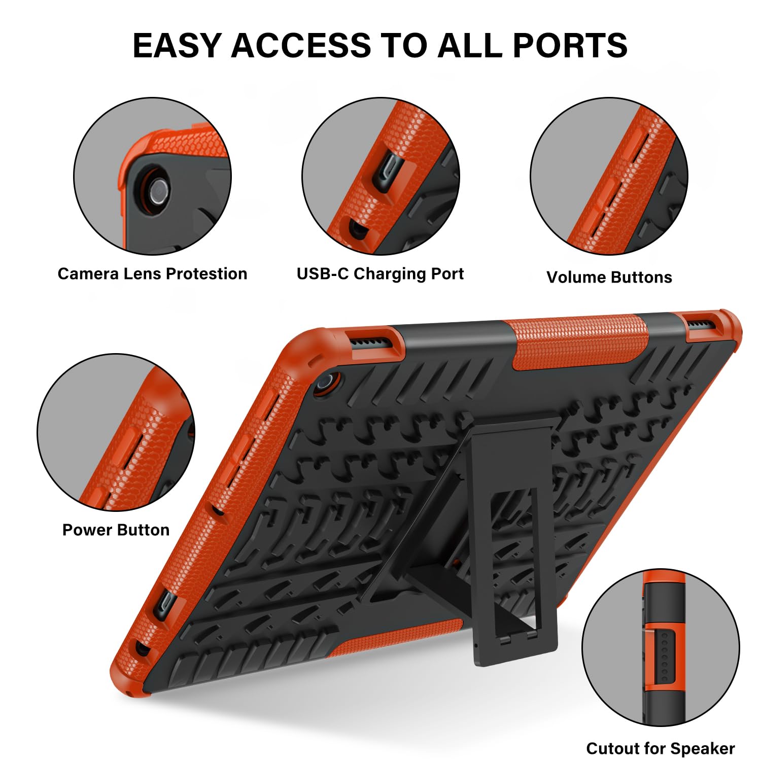 Funda para tablet de 10 pulgadas de 13ª generación con soporte, funda resistente de doble capa, no es compatible con iPad, Samsung Galaxy Android Onn de 10.1 pulgadas