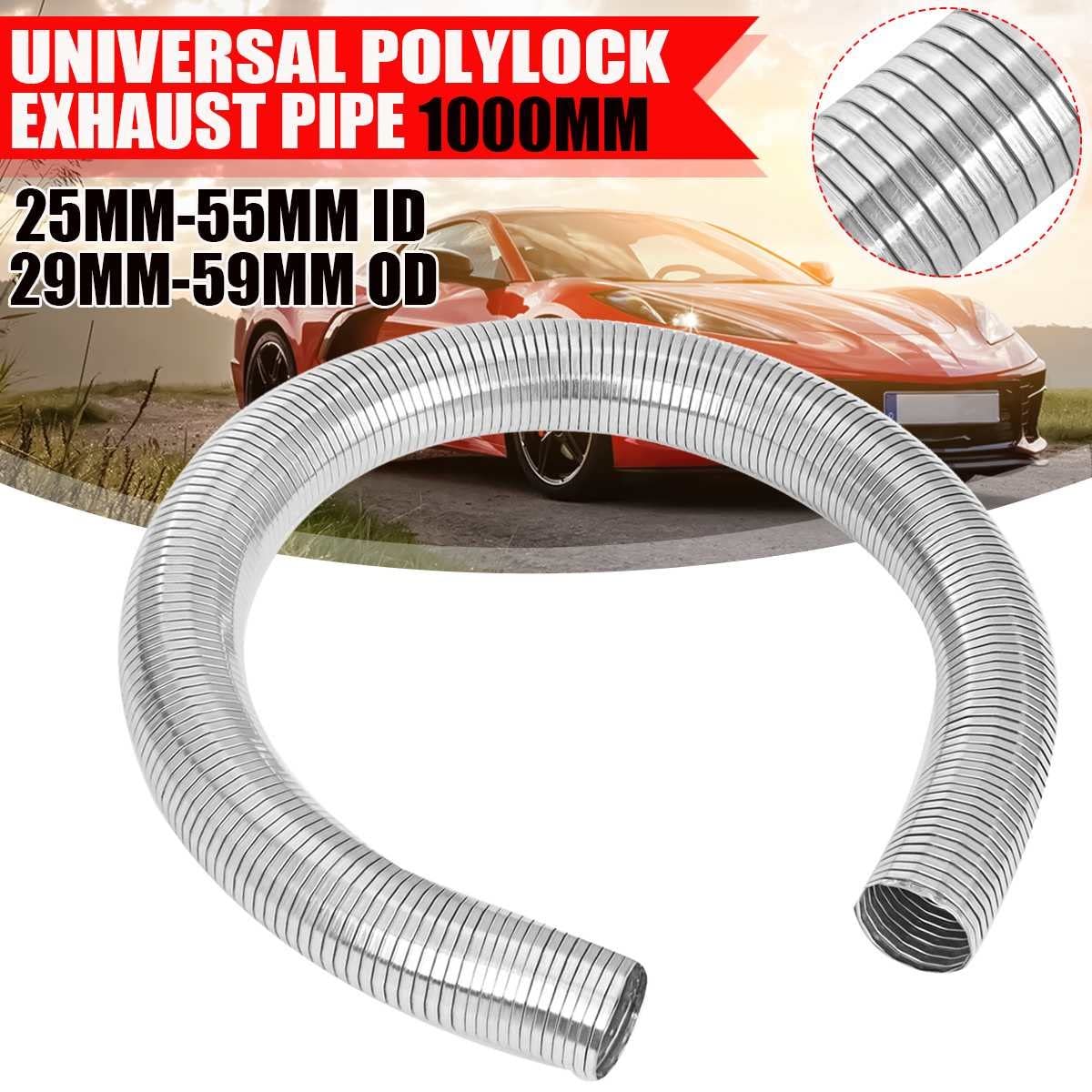 Eindpijpen 1000mm Flexibele Uitlaatpijp Vent Slang Snelle Reparatie Buis Rvs DIY Rook Buizen Uitlaat Universele Vent Pijp Uitlaatdemper Pijp (Maat : 25mm ID 29mm OD